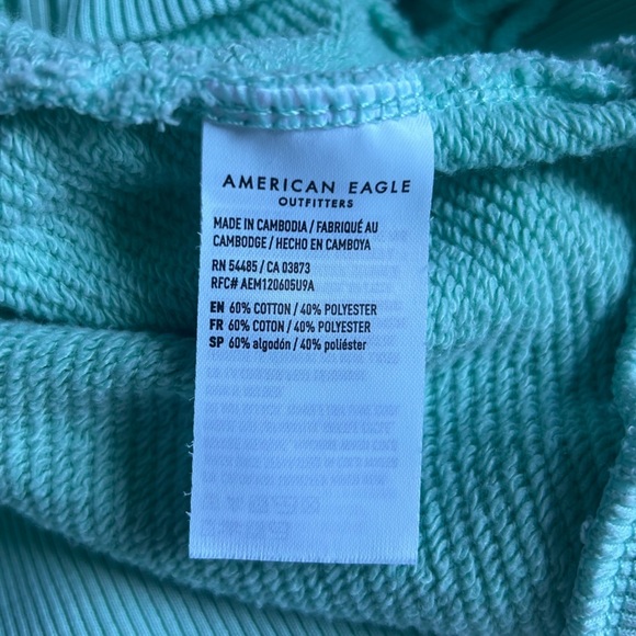 American Eagle Womens Large Mint Sun Set Zip-Up Cropped Hoodie - Picture 8 of 10